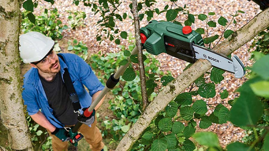 L'élagueuse sur perche sans-fil Universal ChainPole 18 Bosch