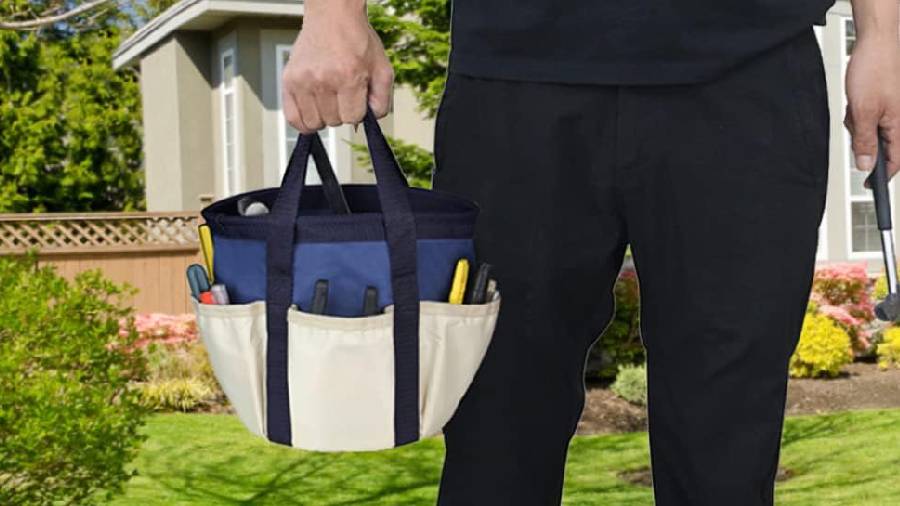 Sac à outils de jardin avec 6 poches bleu marine Hilai