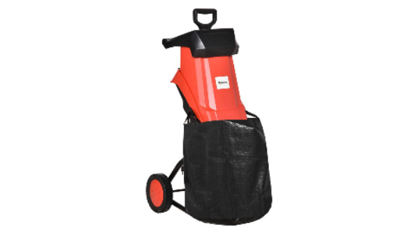 Broyeur de végétaux 2500 W et sac de 50 L PP rouge noir Outsunny