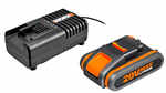 Pack batterie 20V 2Ah et chargeur 20V Worx