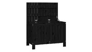 Boîte de rangement de jardin noir 76 x 42,5 x 54 cm Junzai