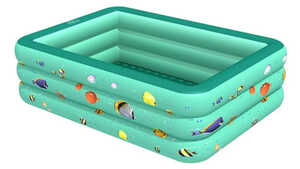 Piscine gonflable carrée des enfants pagayage vert 120 cm Jorzer