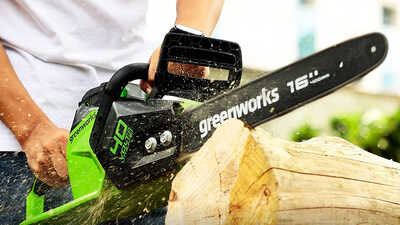 Tronçonneuse sur batterie GD40CS18 Greenworks Tronçonneuse sur batterie GD40CS18 Greenworks