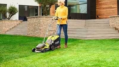 Tondeuse poussée hybride RY18LMH37A Ryobi Tondeuse poussée hybride RY18LMH37A Ryobi