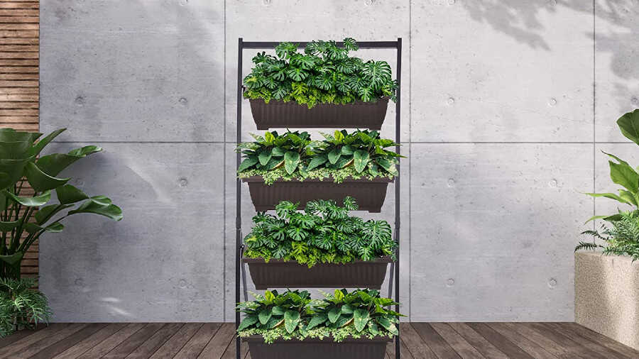 Jardinière verticale avec 4 pots GER-1176 Khomo Gear