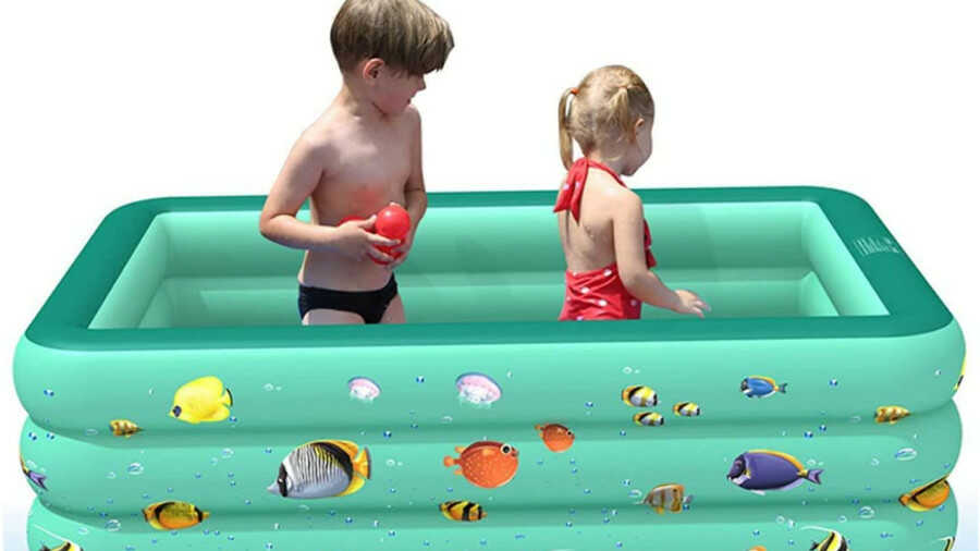 Piscine gonflable carrée des enfants pagayage vert 120 cm Jorzer