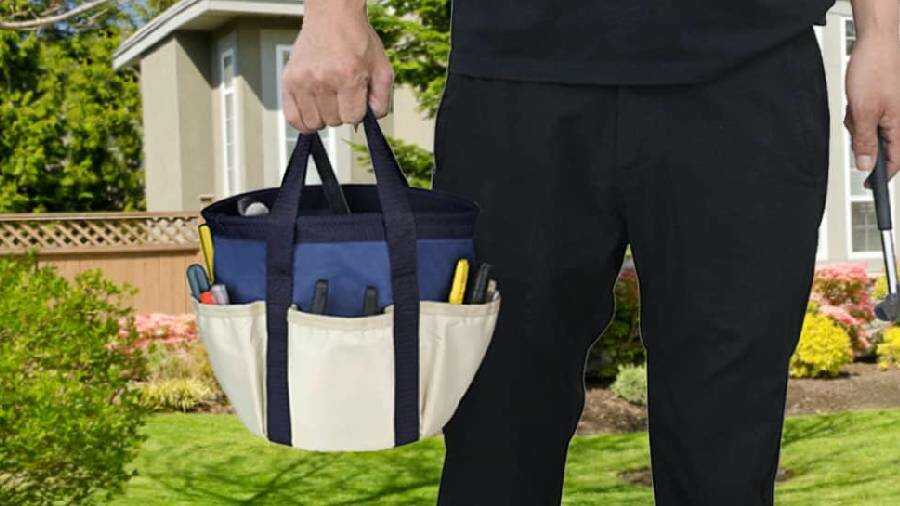 Sac à outils de jardin avec 6 poches bleu marine Hilai