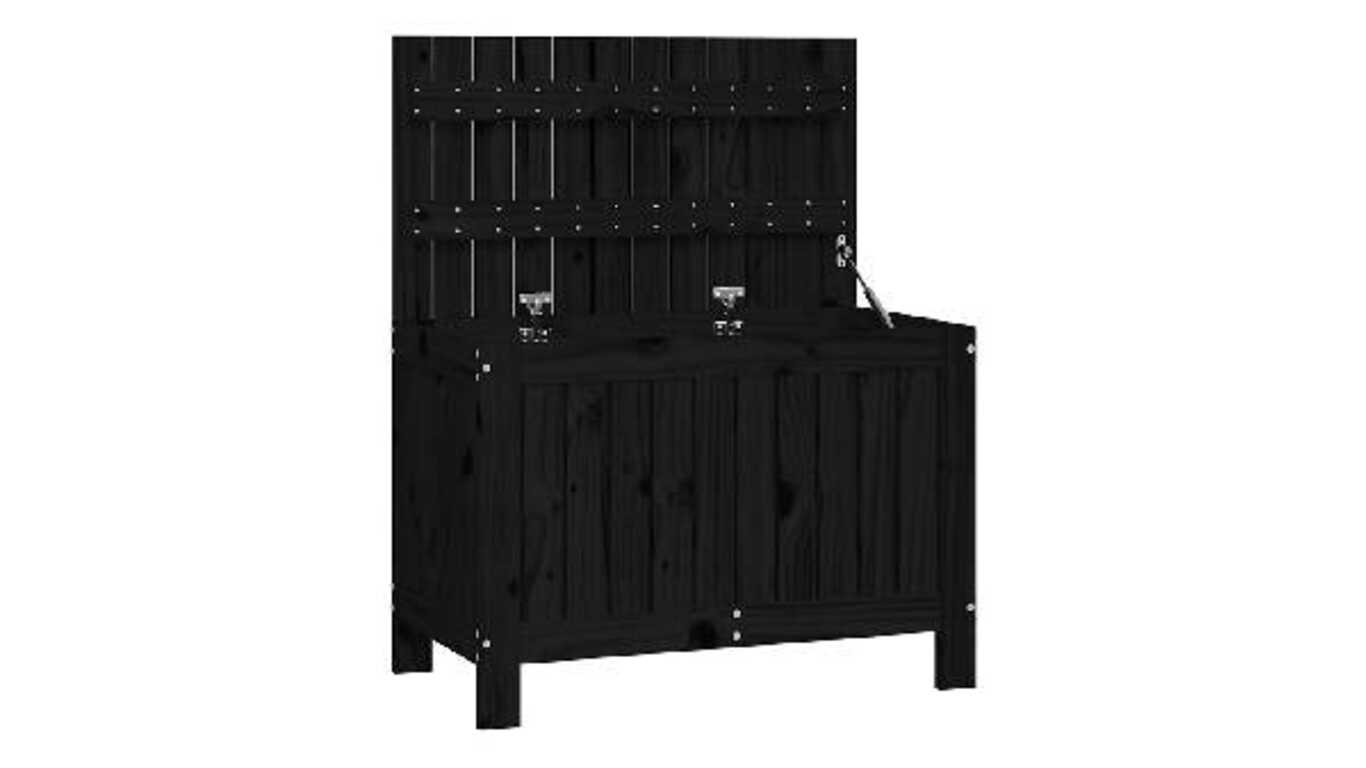 Boîte de rangement de jardin noir 76 x 42,5 x 54 cm Junzai